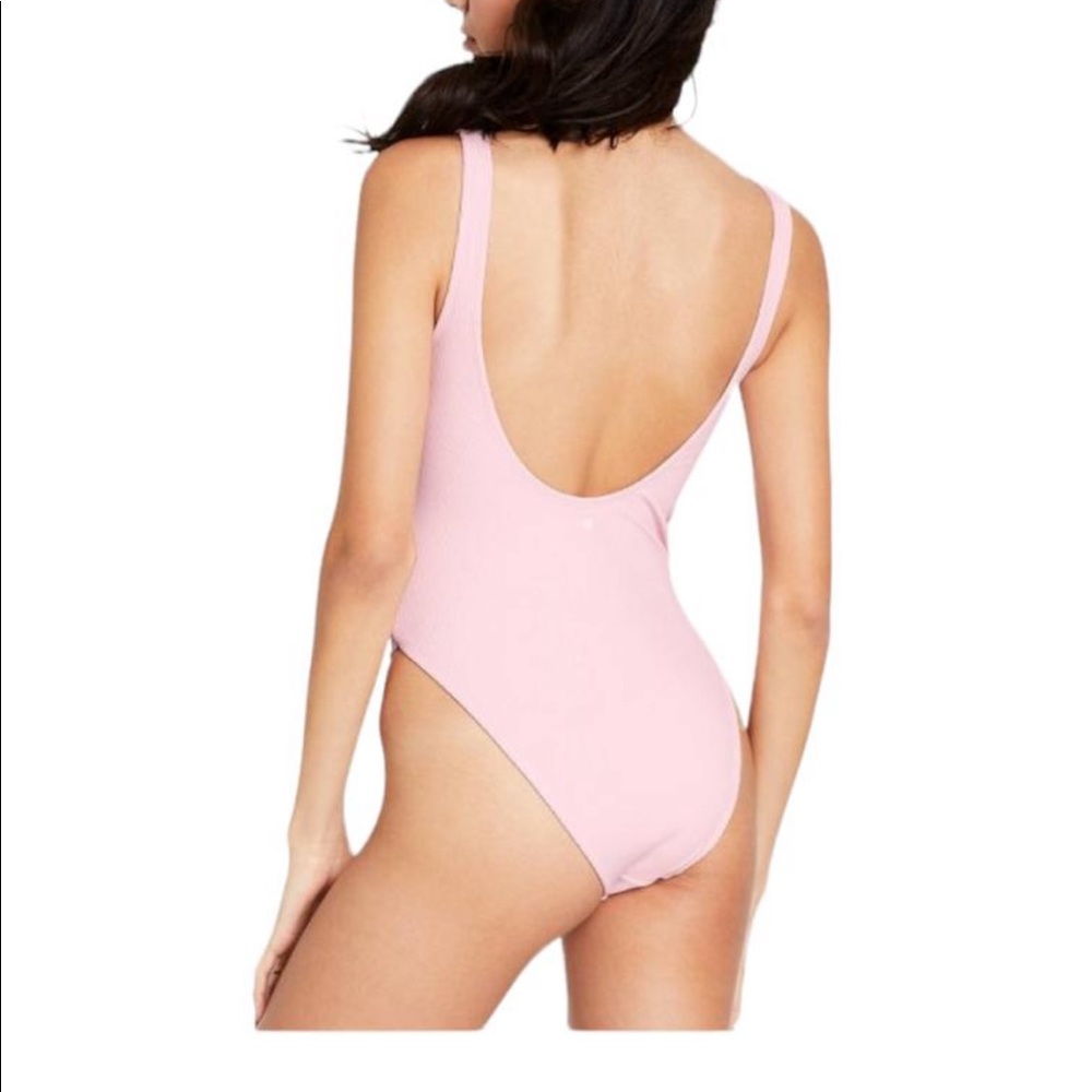 Stoney Clover Lane x Target Ribbed Henley One Piece Pink Swimsuit